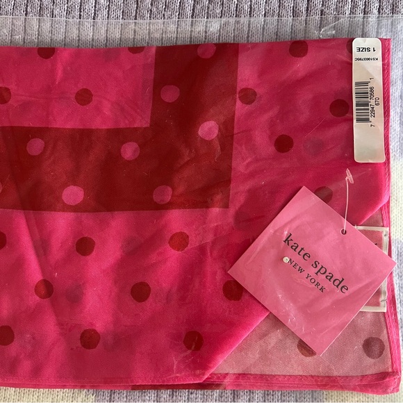 NWT Kate Spade Painterly Polka Dot 100% Silk Square Scarf Pink Cloud KS1003795C - Picture 5 of 8